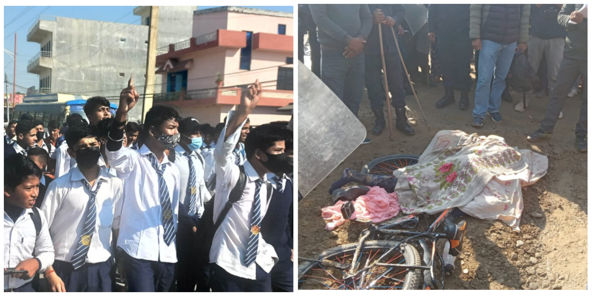 धनगढीमा ग्रेडरले कुल्चिएर विद्यालय जादैं गरेकी बालिकाको मृत्यु, विद्यार्थीहरु आन्दोलित